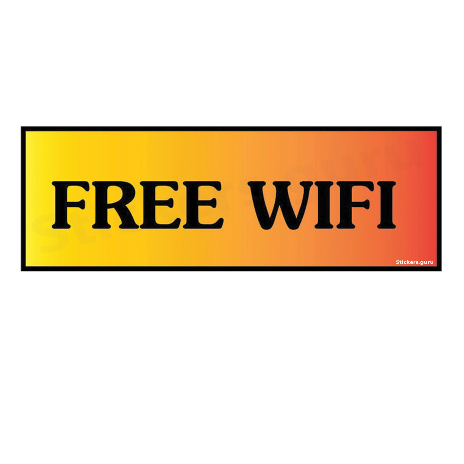 Free wifi small yellow colour sign board stickers self adhesive