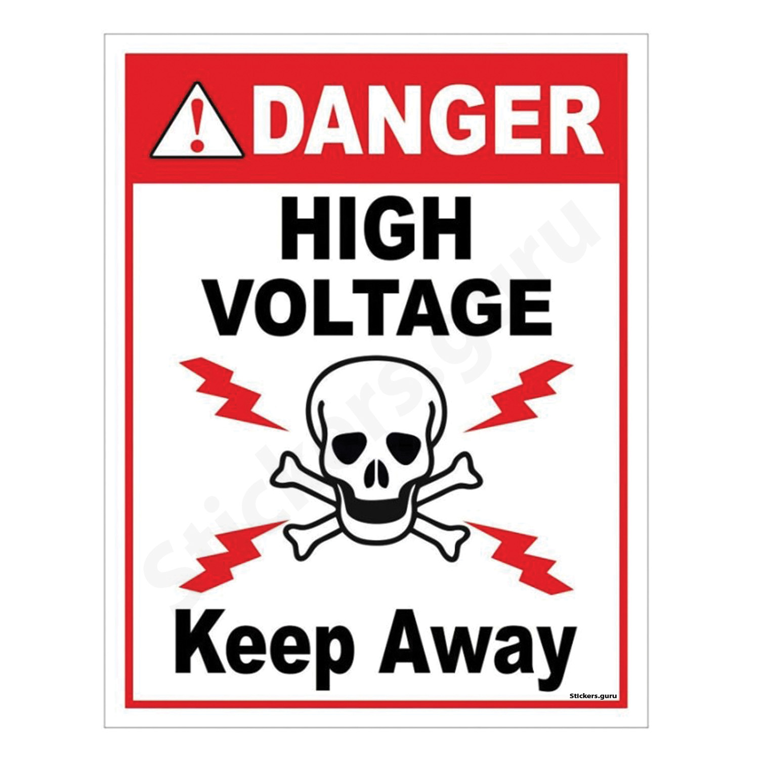 High voltage keep away sign board stickers self adhesive