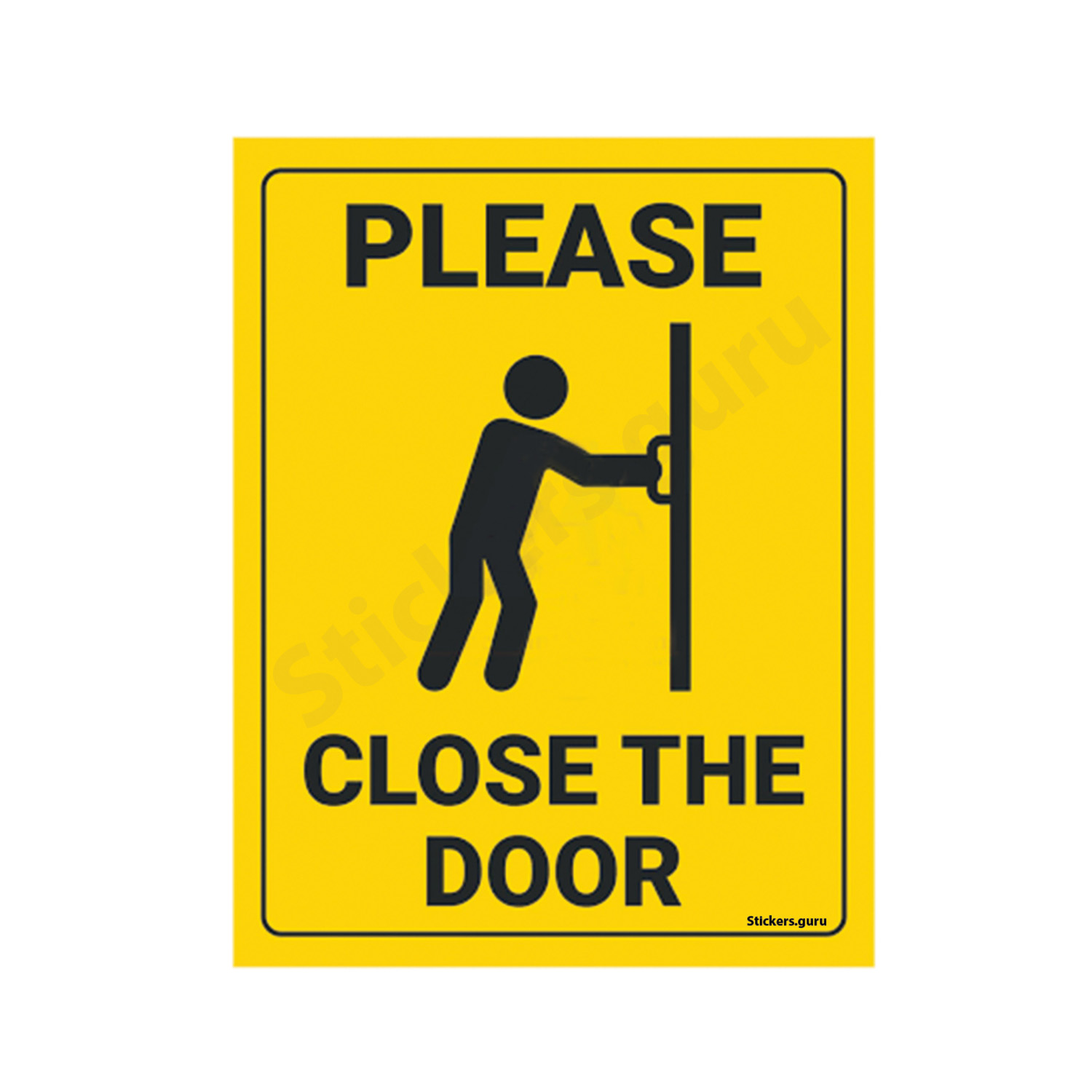 Highfive Please close the Door yellow colour sign board stickers self adhesive