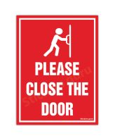 Highfive Please close the door red colour sign board stickers self adhesive
