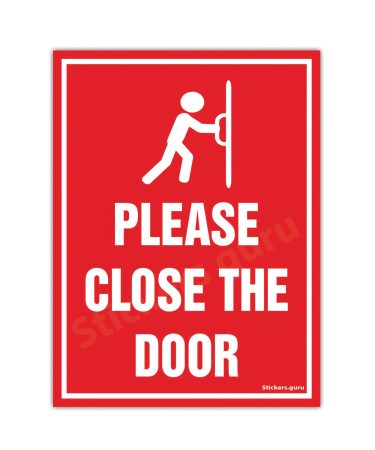 Highfive Please close the door red colour sign board stickers self adhesive